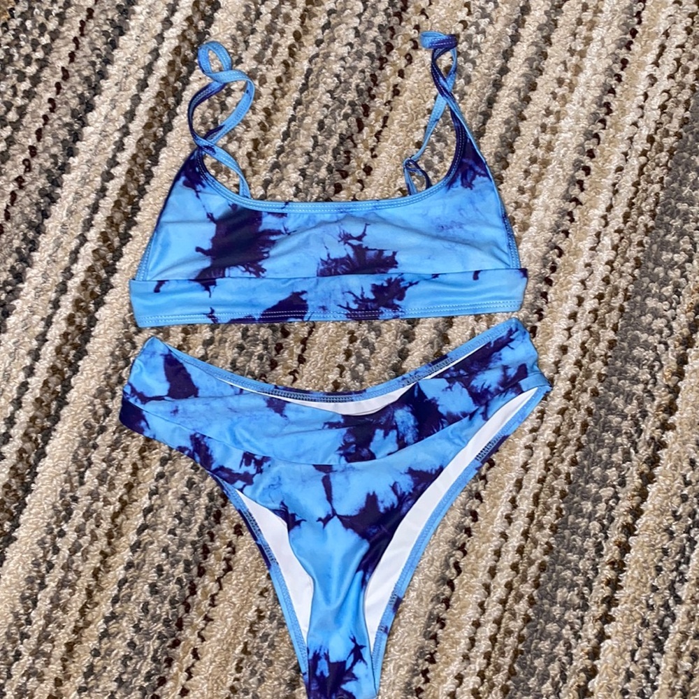 Blue tie dye bikini